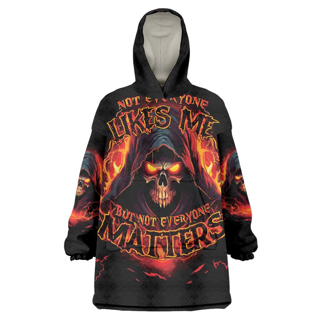 Not Everyone Likes Me Skull Reaper Wearable Blanket Hoodie - Wonder Print Shop