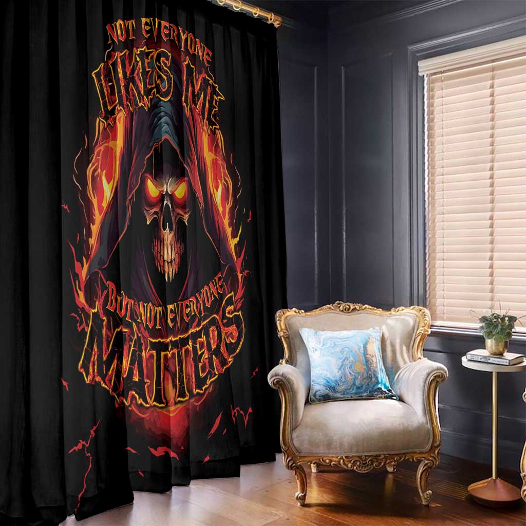 Not Everyone Likes Me Skull Reaper Window Curtain - Wonder Print Shop