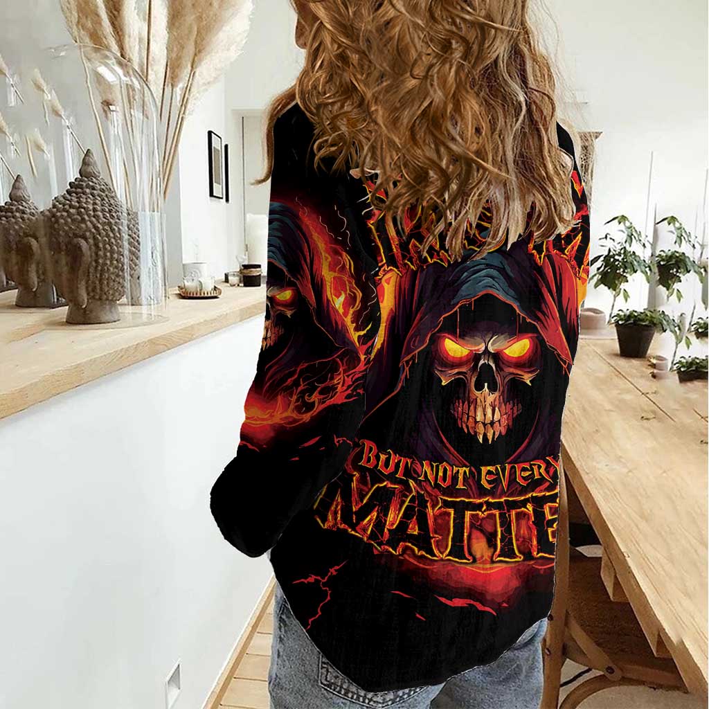Not Everyone Likes Me Skull Reaper Women Casual Shirt - Wonder Print Shop