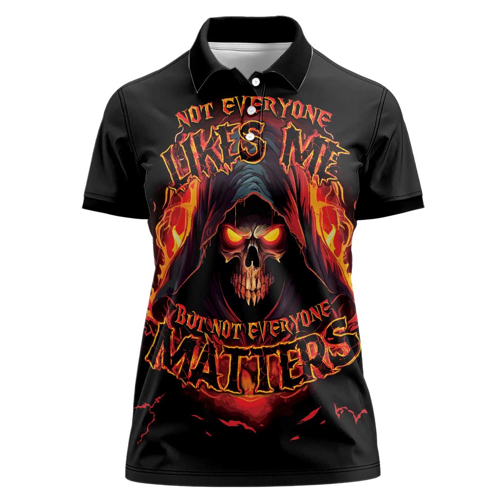 Not Everyone Likes Me Skull Reaper Women Polo Shirt - Wonder Print Shop