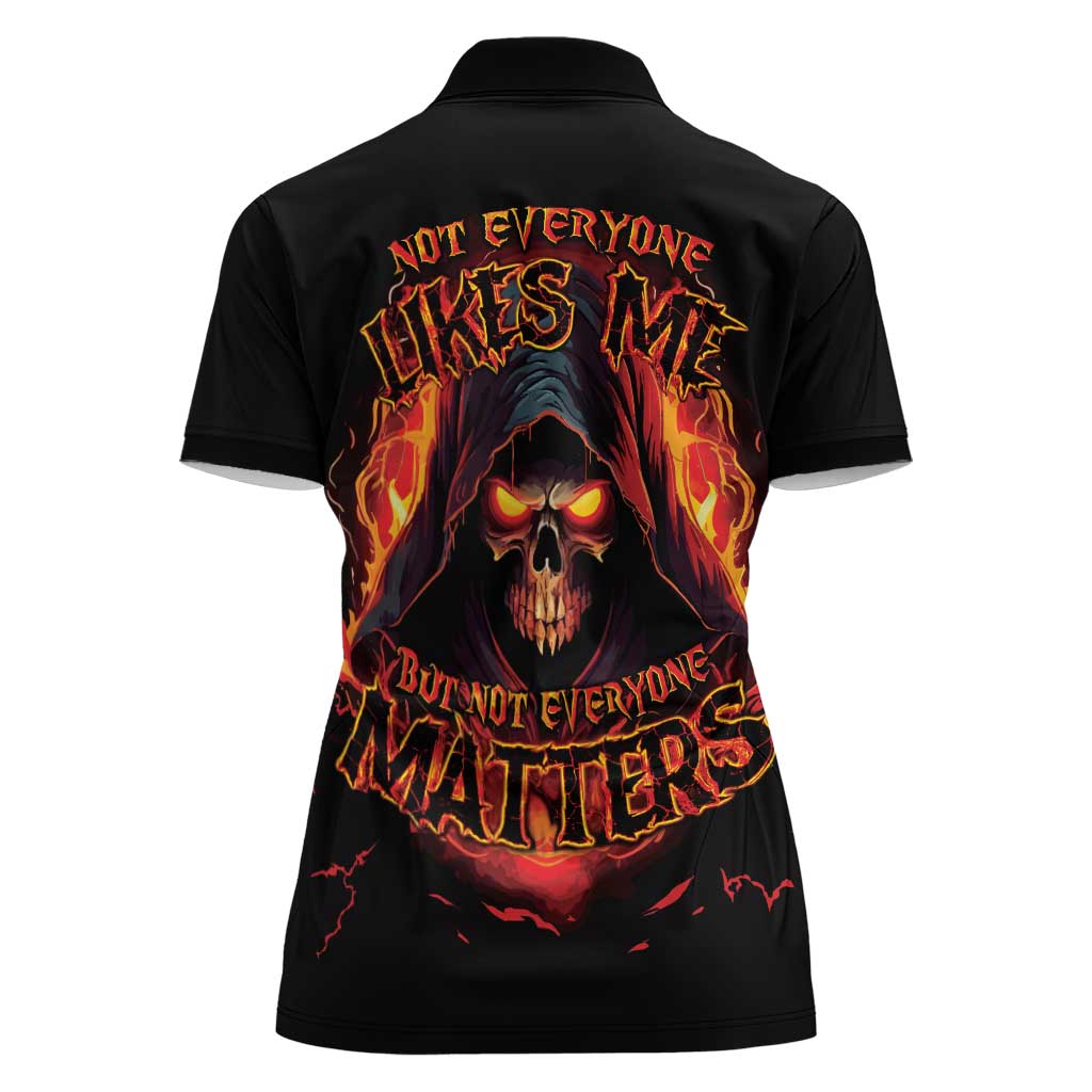 Not Everyone Likes Me Skull Reaper Women Polo Shirt - Wonder Print Shop