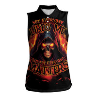 Not Everyone Likes Me Skull Reaper Women Sleeveless Polo Shirt - Wonder Print Shop