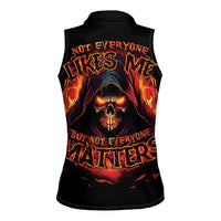 Not Everyone Likes Me Skull Reaper Women Sleeveless Polo Shirt - Wonder Print Shop