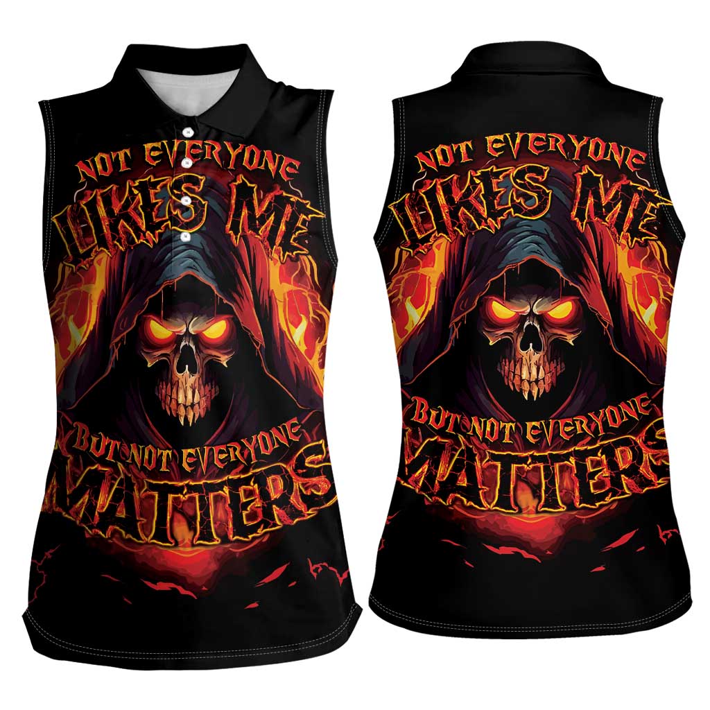 Not Everyone Likes Me Skull Reaper Women Sleeveless Polo Shirt - Wonder Print Shop