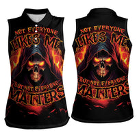 Not Everyone Likes Me Skull Reaper Women Sleeveless Polo Shirt - Wonder Print Shop