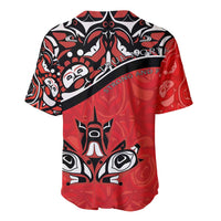 Canada Day Baseball Jersey Haida Maple Leaf Style Tattoo Red