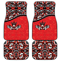 Canada Day Car Mats Haida Maple Leaf Style Tattoo Red