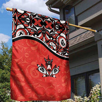 Canada Day Garden Flag Haida Maple Leaf Style Tattoo Red
