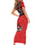 Canada Day Short Sleeve Bodycon Dress Haida Maple Leaf Style Tattoo Red - Wonder Print Shop