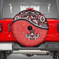 Canada Day Spare Tire Cover Haida Maple Leaf Style Tattoo Red - Wonder Print Shop