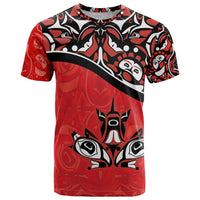 Canada Day T Shirt Haida Maple Leaf Style Tattoo Red - Wonder Print Shop