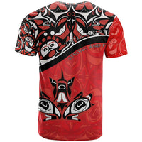 Canada Day T Shirt Haida Maple Leaf Style Tattoo Red - Wonder Print Shop