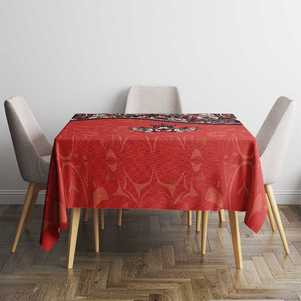 Canada Day Tablecloth Haida Maple Leaf Style Tattoo Red - Wonder Print Shop