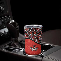 Canada Day Tumbler Cup Haida Maple Leaf Style Tattoo Red