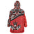 Canada Day Wearable Blanket Hoodie Haida Maple Leaf Style Tattoo Red - Wonder Print Shop