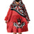 Canada Day Wearable Blanket Hoodie Haida Maple Leaf Style Tattoo Red - Wonder Print Shop