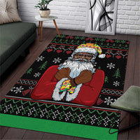 Santa Claus With African Traditional Costume Area Rug Christmas - Wonder Print Shop