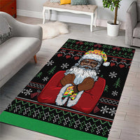 Santa Claus With African Traditional Costume Area Rug Christmas - Wonder Print Shop