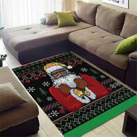 Santa Claus With African Traditional Costume Area Rug Christmas - Wonder Print Shop