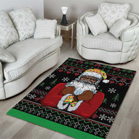 Santa Claus With African Traditional Costume Area Rug Christmas - Wonder Print Shop