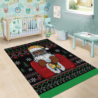 Santa Claus With African Traditional Costume Area Rug Christmas - Wonder Print Shop