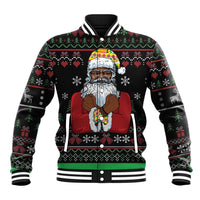 Santa Claus With African Traditional Costume Baseball Jacket Christmas - Wonder Print Shop