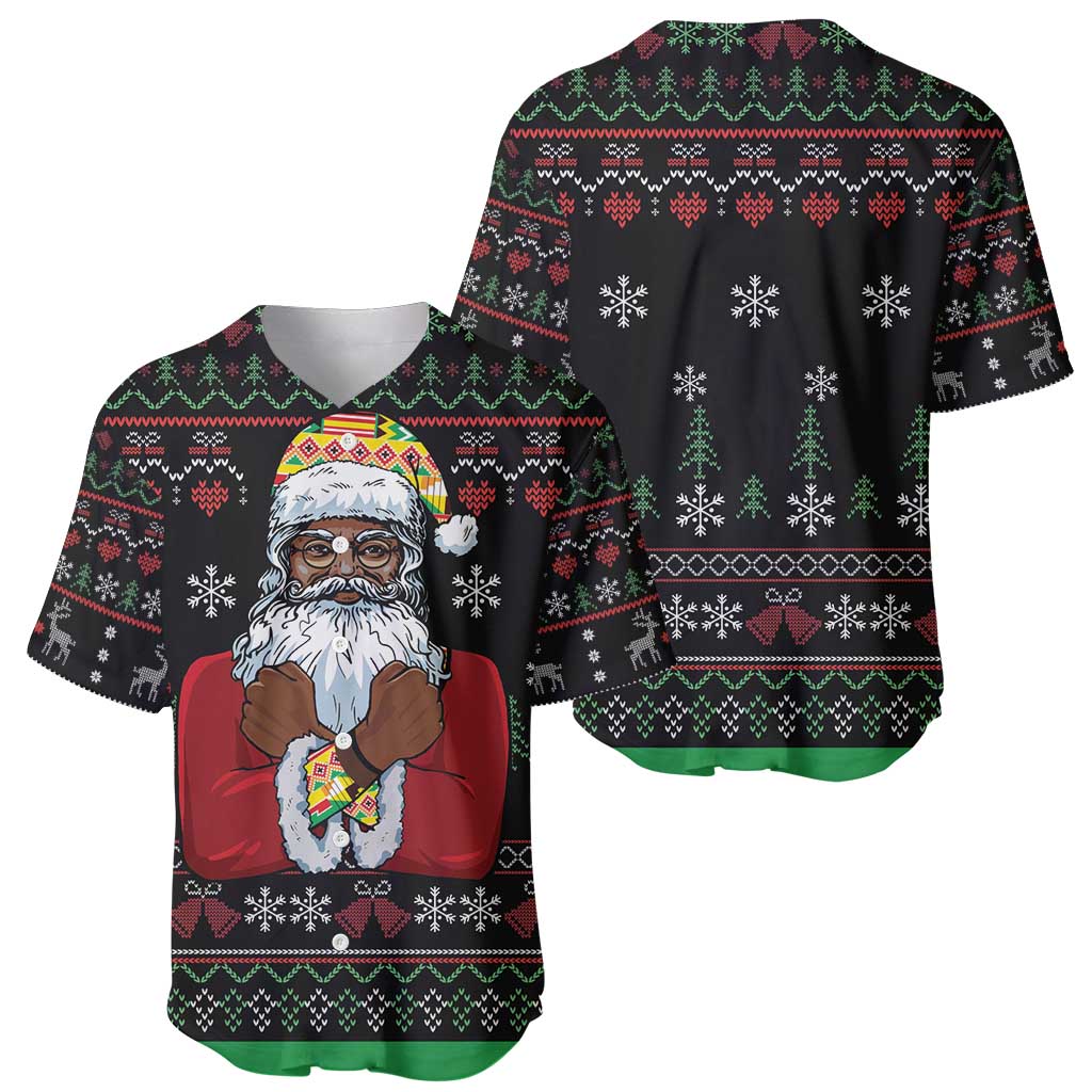Santa Claus With African Traditional Costume Baseball Jersey Christmas - Wonder Print Shop