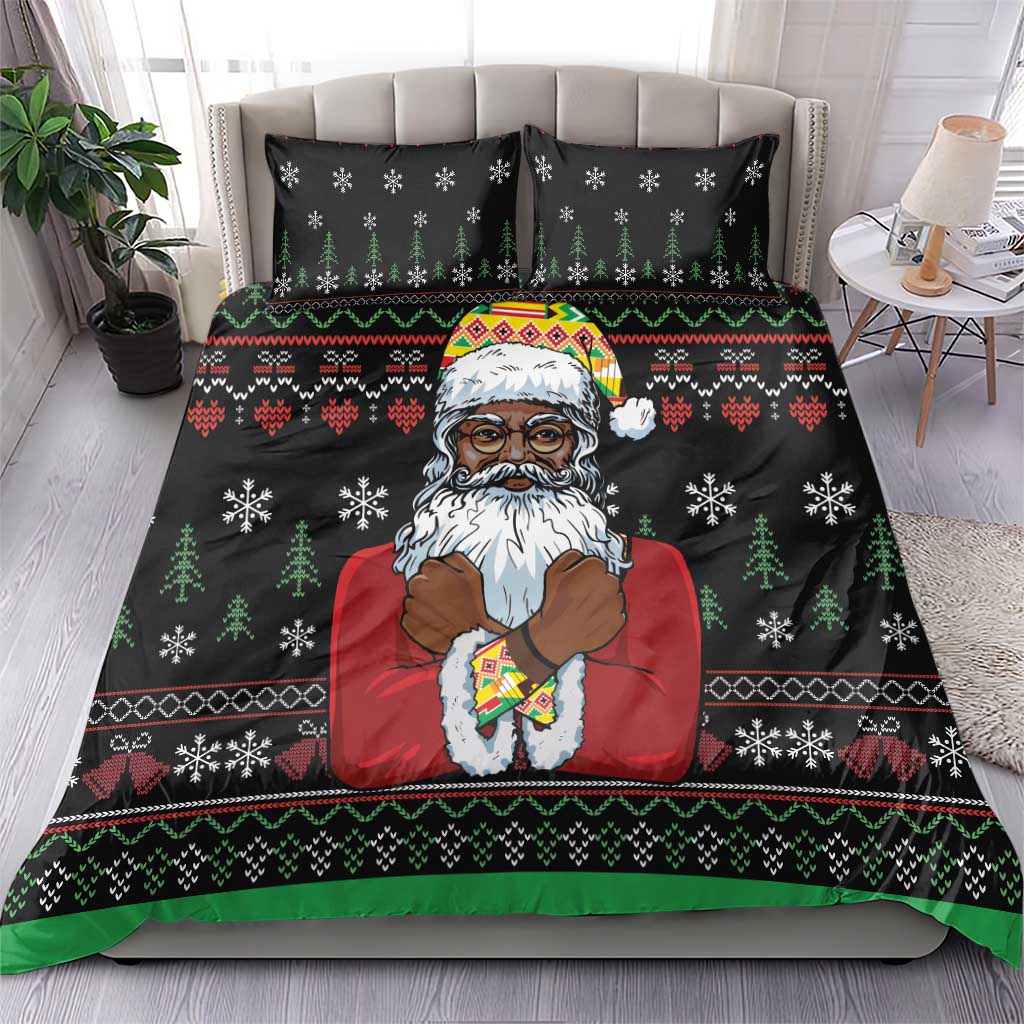 Santa Claus With African Traditional Costume Bedding Set Christmas - Wonder Print Shop