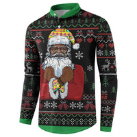 Santa Claus With African Traditional Costume Button Sweatshirt Christmas - Wonder Print Shop