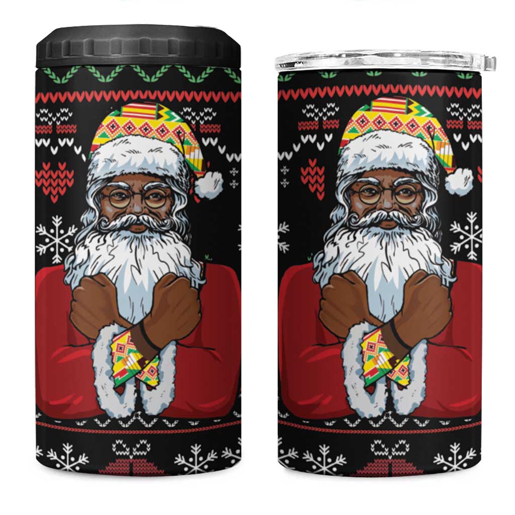 Santa Claus With African Traditional Costume 4 in 1 Can Cooler Tumbler Christmas - Wonder Print Shop