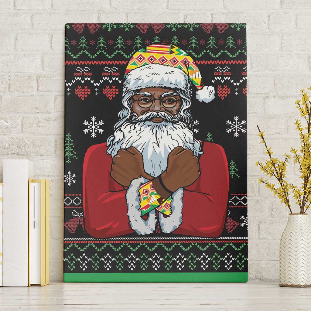 Santa Claus With African Traditional Costume Canvas Wall Art Christmas - Wonder Print Shop