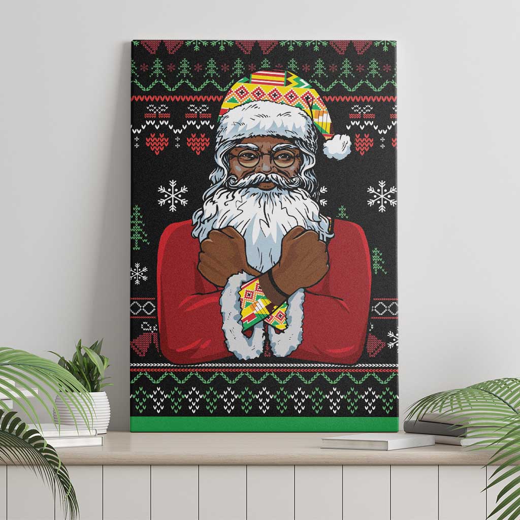 Santa Claus With African Traditional Costume Canvas Wall Art Christmas - Wonder Print Shop