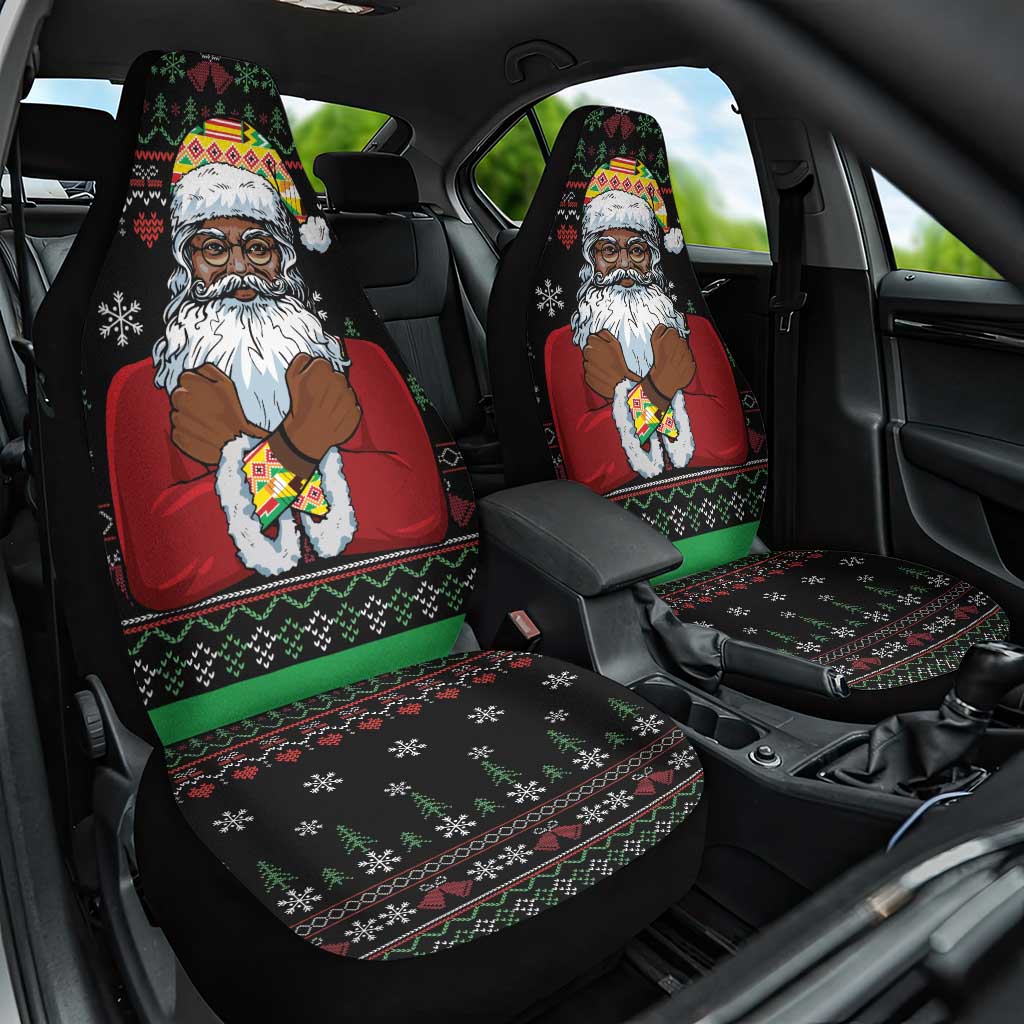 Santa Claus With African Traditional Costume Car Seat Cover Christmas - Wonder Print Shop