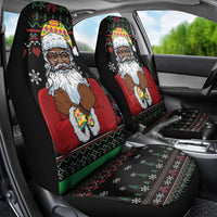Santa Claus With African Traditional Costume Car Seat Cover Christmas - Wonder Print Shop