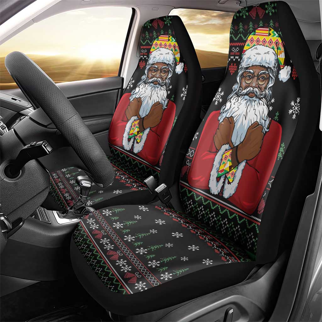 Santa Claus With African Traditional Costume Car Seat Cover Christmas - Wonder Print Shop