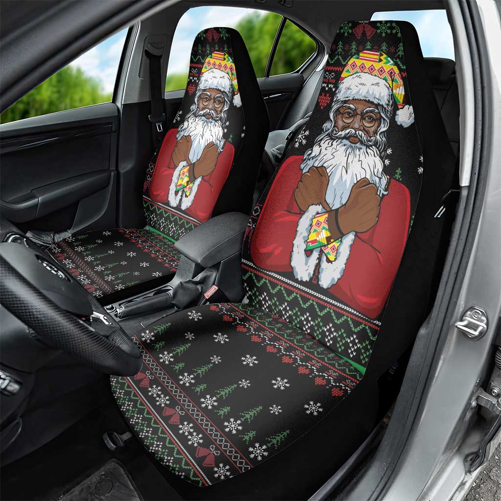 Santa Claus With African Traditional Costume Car Seat Cover Christmas - Wonder Print Shop