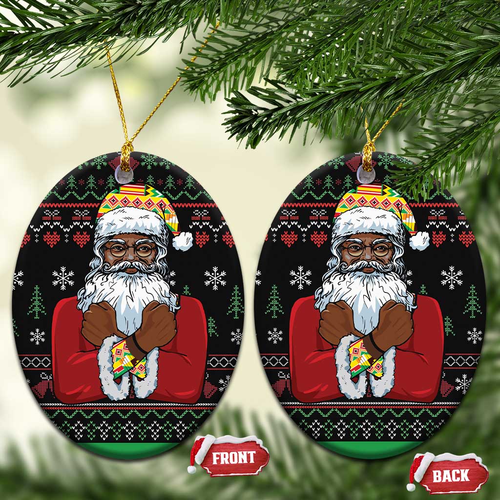 Santa Claus With African Traditional Costume Ceramic Ornament Christmas - Wonder Print Shop