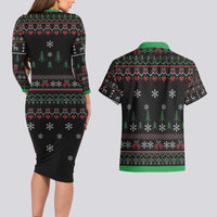 Santa Claus With African Traditional Costume Couples Matching Long Sleeve Bodycon Dress and Hawaiian Shirt Christmas - Wonder Print Shop