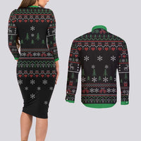 Santa Claus With African Traditional Costume Couples Matching Long Sleeve Bodycon Dress and Long Sleeve Button Shirt Christmas - Wonder Print Shop