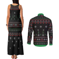 Santa Claus With African Traditional Costume Couples Matching Tank Maxi Dress and Long Sleeve Button Shirt Christmas - Wonder Print Shop