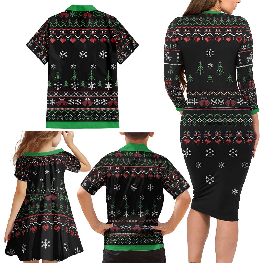 Santa Claus With African Traditional Costume Family Matching Long Sleeve Bodycon Dress and Hawaiian Shirt Christmas - Wonder Print Shop