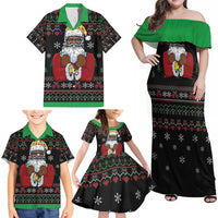 Santa Claus With African Traditional Costume Family Matching Off Shoulder Maxi Dress and Hawaiian Shirt Christmas - Wonder Print Shop