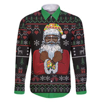 Santa Claus With African Traditional Costume Family Matching Puletasi and Hawaiian Shirt Christmas - Wonder Print Shop
