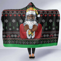 Santa Claus With African Traditional Costume Hooded Blanket Christmas