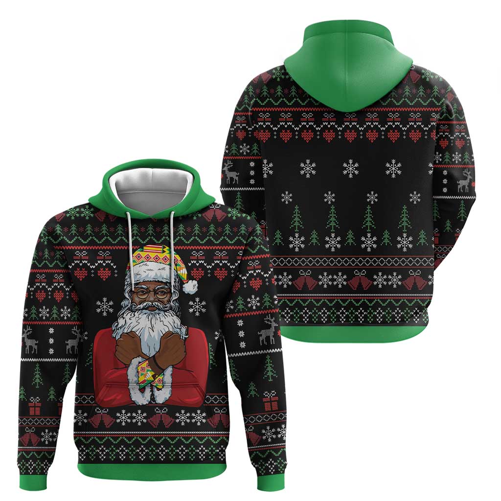 Santa Claus With African Traditional Costume Hoodie Christmas - Wonder Print Shop
