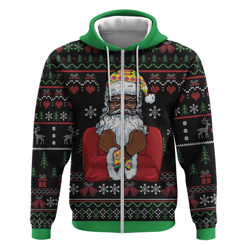 Santa Claus With African Traditional Costume Hoodie Christmas - Wonder Print Shop