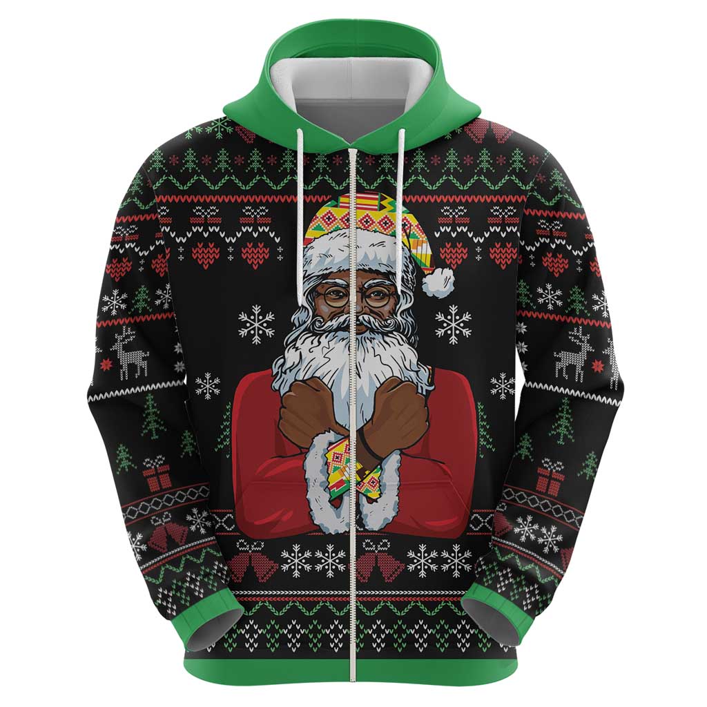 Santa Claus With African Traditional Costume Hoodie Christmas - Wonder Print Shop