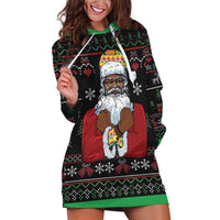 Santa Claus With African Traditional Costume Hoodie Dress Christmas - Wonder Print Shop
