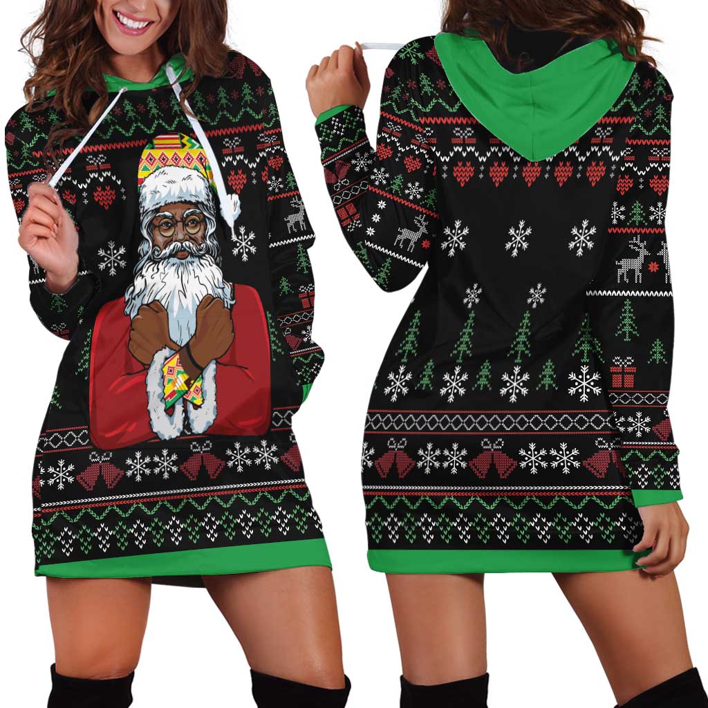 Santa Claus With African Traditional Costume Hoodie Dress Christmas - Wonder Print Shop