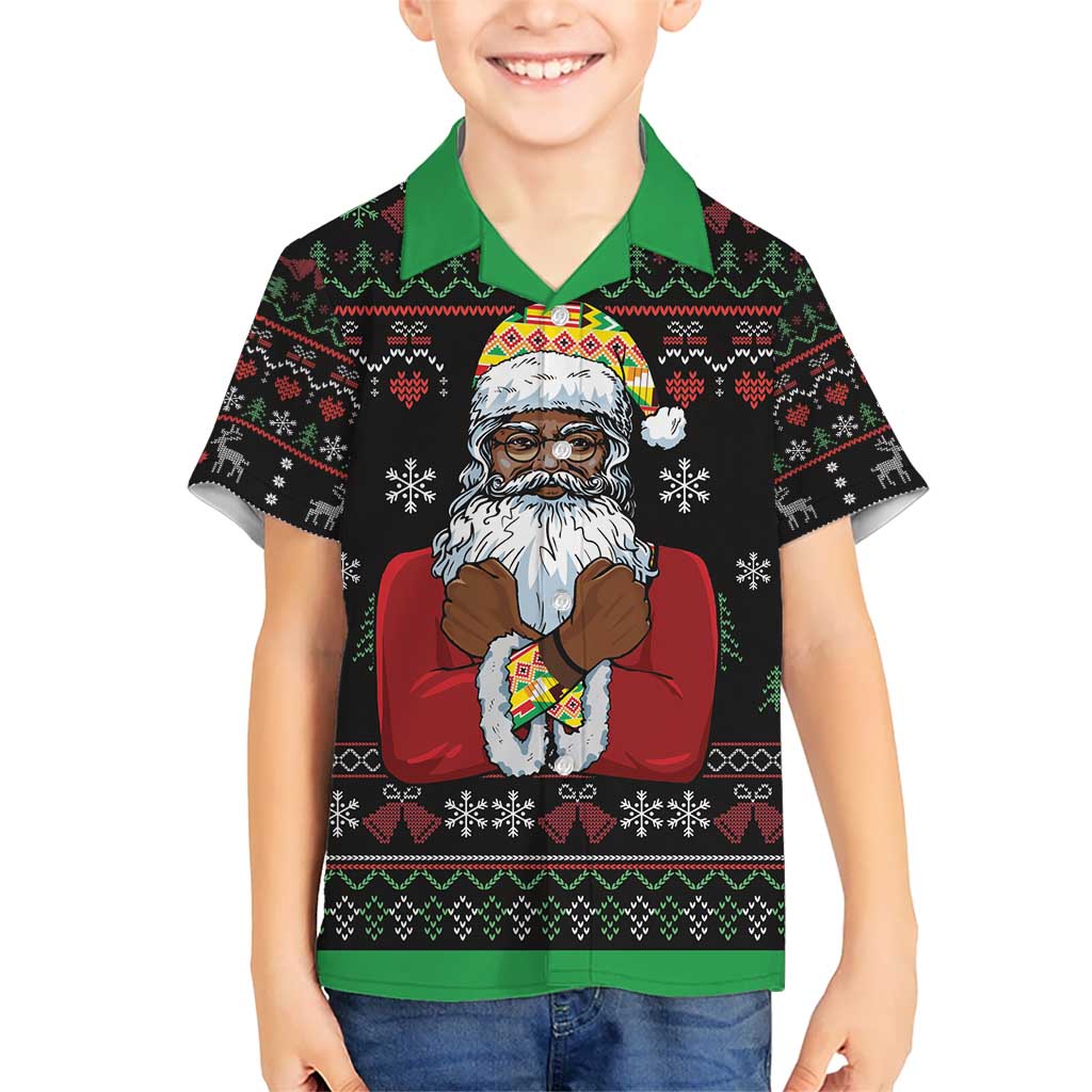 Santa Claus With African Traditional Costume Kid Hawaiian Shirt Christmas - Wonder Print Shop